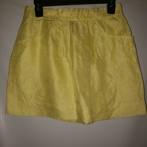 J Crew Womens Sz 0 Linen City Mini Skirt Elastic W